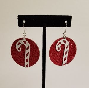 Drop candy cane earrings